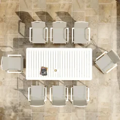 Fauteuil de jardin empilable aluminium Portofino Taupe