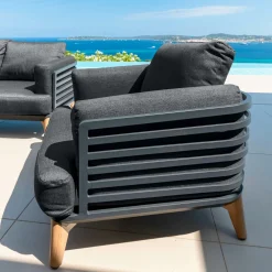 Fauteuil de jardin en aluminium Monte Carlo Gris anthracite