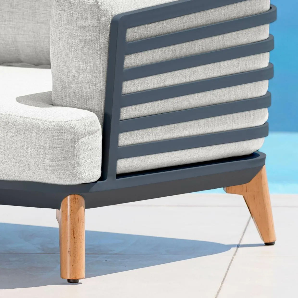 Fauteuil de jardin en aluminium Monte Carlo Gris anthracite et gris clair