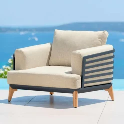 Fauteuil de jardin en aluminium Monte Carlo Gris anthracite et beige