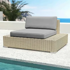 Fauteuil de jardin en résine tressée Palma Gris et anthracite