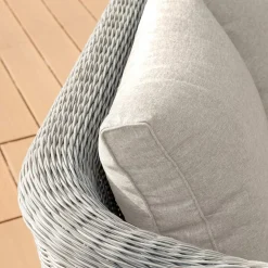 Fauteuil de jardin en résine tressée Calvi Gris et taupe