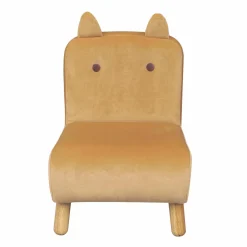 Fauteuil velours enfant (H50 cm) Hippo Jaune ocre