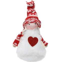 Fée de Noël à suspendre (H12 cm) Maggie Cœur pailleté Rouge