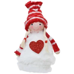 Fée de Noël à suspendre (H12 cm) Molly Cœur pailleté Rouge
