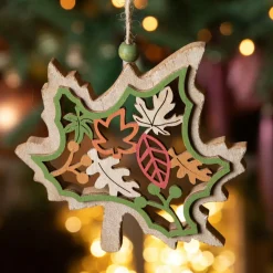 Feuille à suspendre (H12 cm) Erable Multicolore