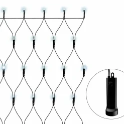 Filet lumineux à piles 1,80 m 192 LED Durawise Blanc froid