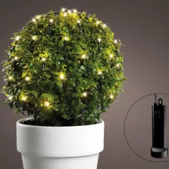 Filet lumineux Durawise à piles D80 cm Blanc chaud 128 LED