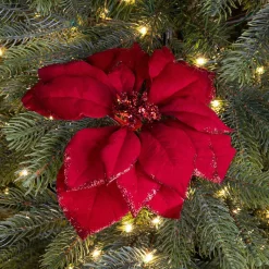 Fleur décorative sur pince (D24 cm) Bella Rouge