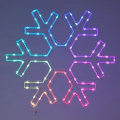Flocon de neige lumineux néon 96 LED H43 cm Multicolore