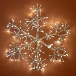 Flocon de Noël lumineux 192 LED (H48 cm) Flash Blanc chaud