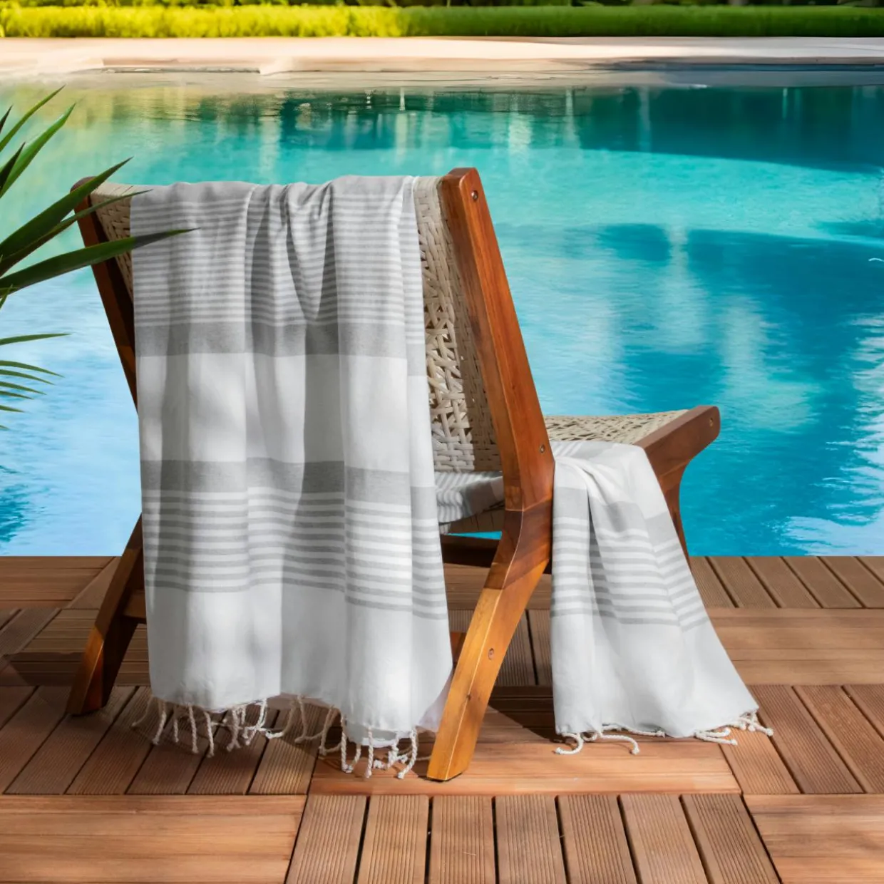 Fouta coton recyclé (200 x 200 cm) Summer Blanche