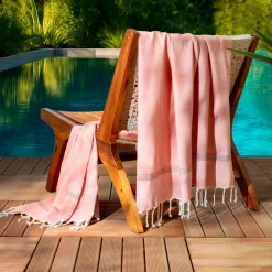 Fouta coton recyclé (100 x 200 cm) Beach Corail