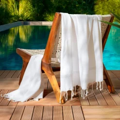 Fouta coton recyclé (100 x 200 cm) Beach Ecru