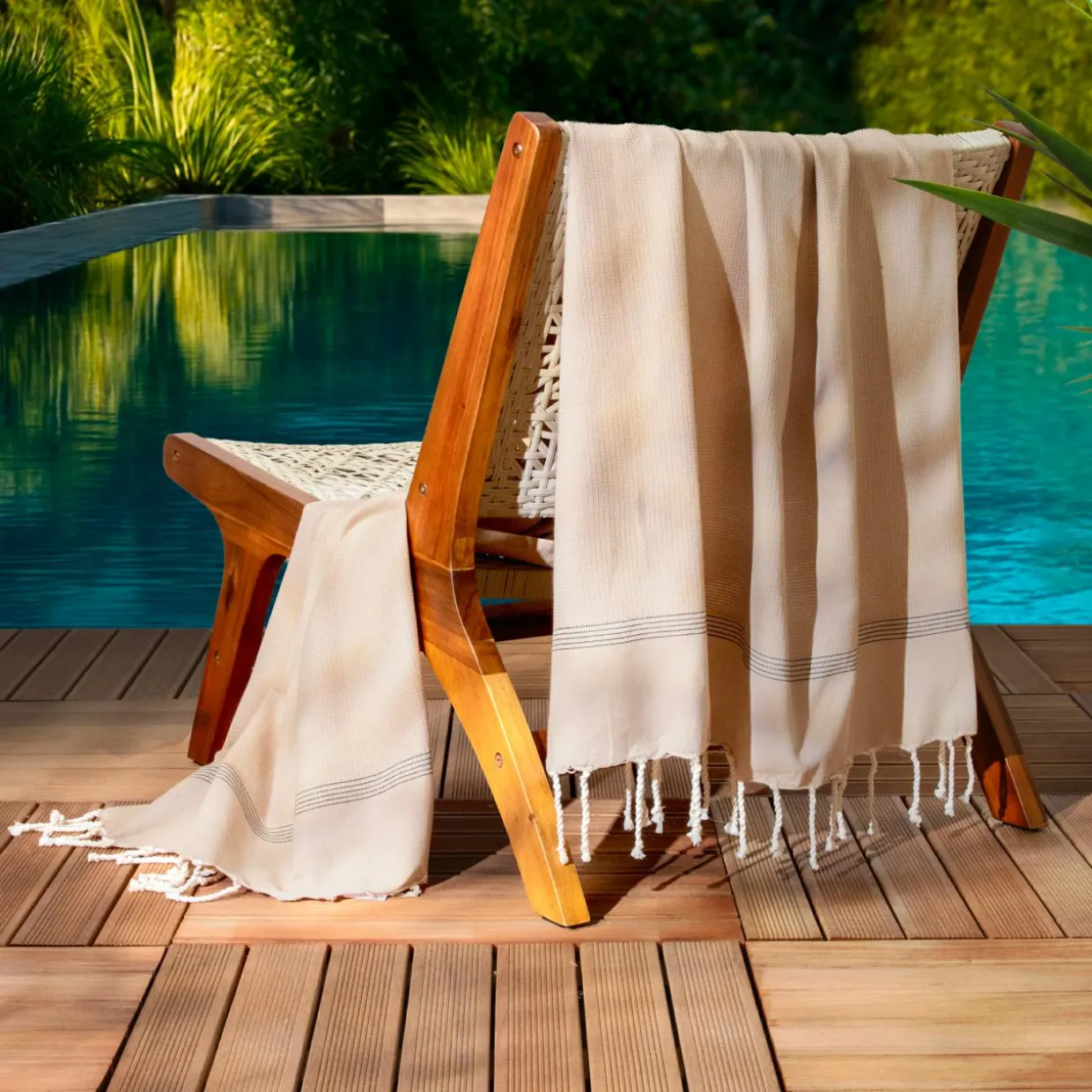 Fouta coton recyclé (100 x 200 cm) Beach Beige