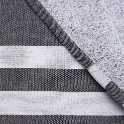 Fouta coton recyclé doublé éponge (100 x 200 cm) Coralia Noire