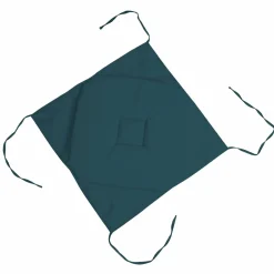 Galette de chaise carrée à rabats (40 cm) Nelson Bleu vert