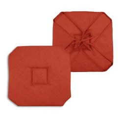 Galette de chaise carrée à rabats (40 x 40 cm) Béa Terracotta