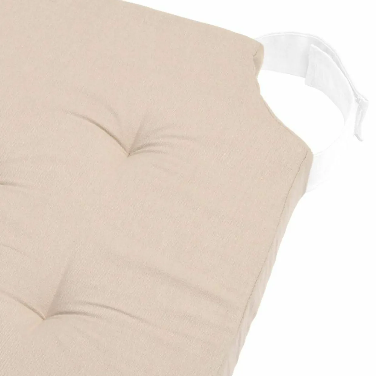 Galette de chaise carrée scratch (38 x 38 cm) Duo Beige