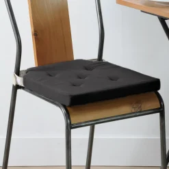 Galette de chaise carrée scratch (38 x 38 cm) Duo Noire