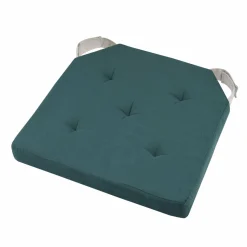 Galette de chaise carrée scratch (38 x 38 cm) Duo Bleu vert
