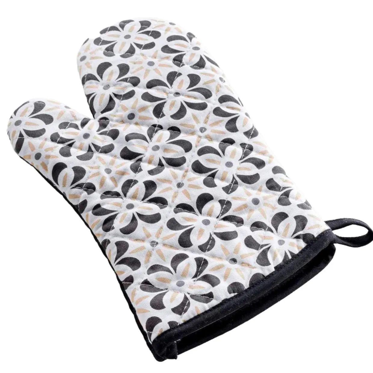Gant de cuisine ambidextre en coton (30 x 18 cm) Solaris Noir