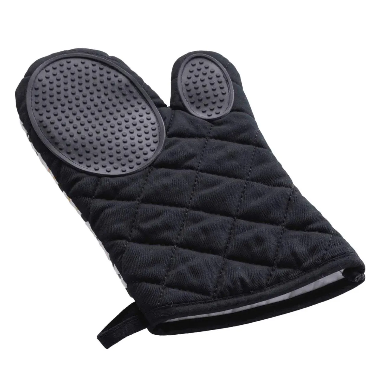 Gant de cuisine ambidextre en coton (30 x 18 cm) Solaris Noir