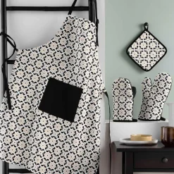 Gant de cuisine ambidextre en coton (30 x 18 cm) Solaris Noir