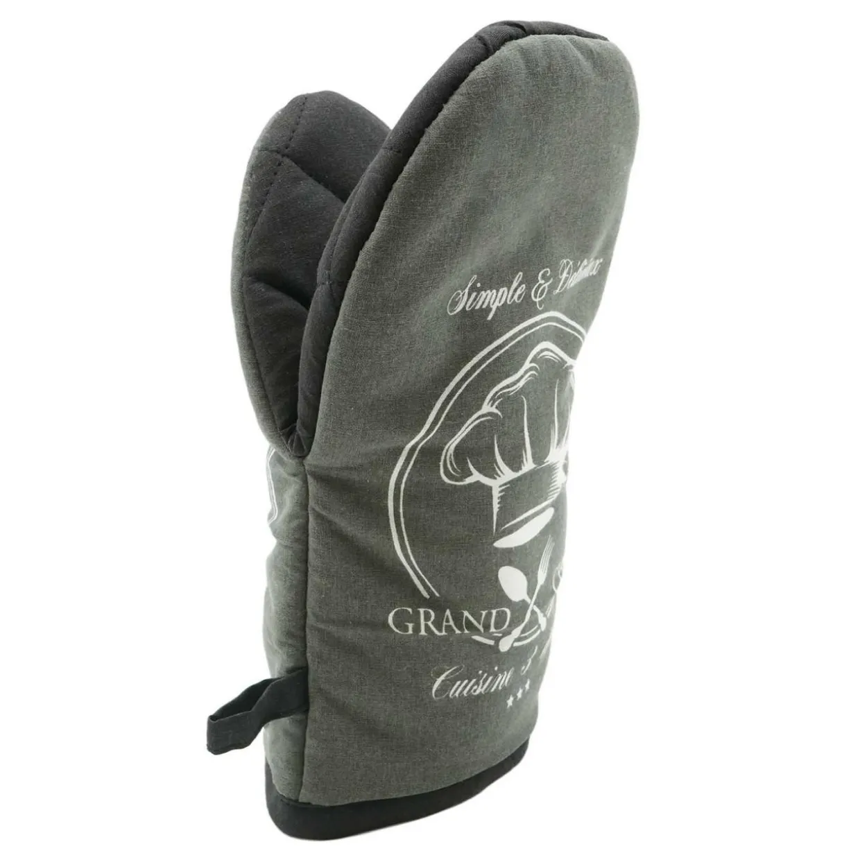 Gant de cuisine coton (24.5 x 14.5 cm) Grand Chef Gris