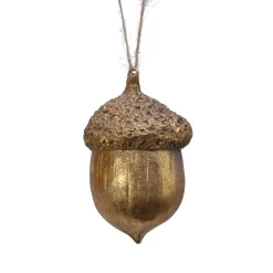 Gland de Noël à suspendre (H8 cm) Chêne d'antan Or