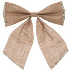 Grand nœud de Noël en jute (H28 cm) Sublimissime Naturel