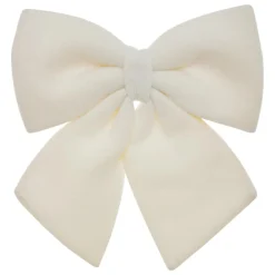 Grand nœud de Noël en laine (H43 cm) Prestige Blanc