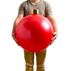 Grande boule de Noël gonflable (D45 cm) Rouge