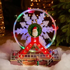 Grande roue lumineuse et musicale Merry Christmas