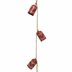 Guirlande déco (1,10 m ) Cloches de Noël Rouge