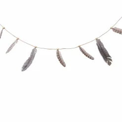 Guirlande déco (1,10 m) Plumes et perles