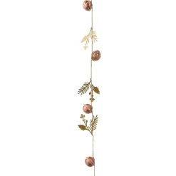 Guirlande déco en métal (120 cm) Clochettes et houx Rose
