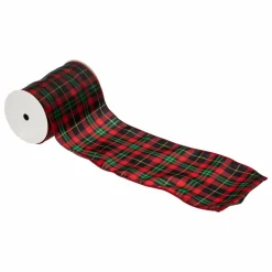 Guirlande de Noël (5 m) Tartan Ecossais Rouge