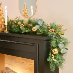 Guirlande de sapin (200 cm) Feuilles d'eucalyptus Vert