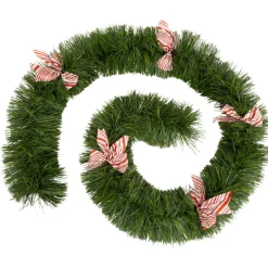 Guirlande de sapin (270 cm) Noeuds rayé Rouge et blanc