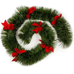 Guirlande de sapin (270 cm) Noeux Rouge