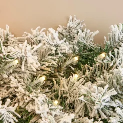 Guirlande de sapin lumineuse (180 cm - D25) Royal Vert enneigé et blanc chaud