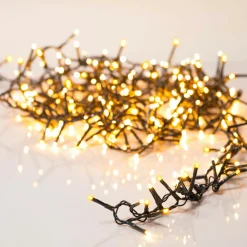 Guirlande lumineuse 34 m 1500 LED câble vert Luxe Blanc chaud et chaud doré