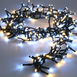 Guirlande lumineuse 11 m 500 LED câble vert Luxe Bicolore Blanc chaud et froid