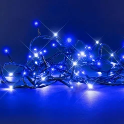 Guirlande lumineuse 8 m 128 LED câble vert Flashing light Bicolore Bleu et blanc froid