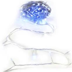 Guirlande lumineuse 50 m 500 LED câble transparent Timer Bleu