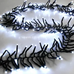 Guirlande lumineuse 5,60 m 768 LED câble noir Boa Blanc froid