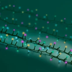 Guirlande lumineuse 11 m 500 LED câble vert Luxe Multicolore pastel