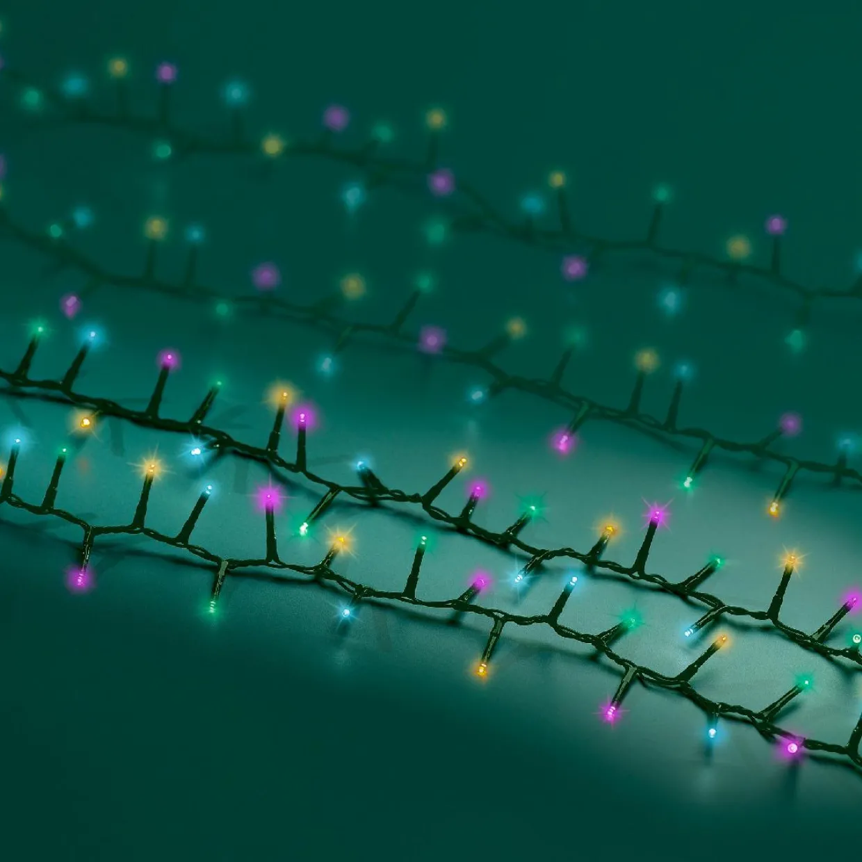 Guirlande lumineuse 11 m 500 LED câble vert Luxe Multicolore pastel