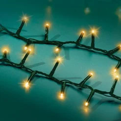 Guirlande lumineuse 34 m 1500 LED câble vert Luxe Blanc chaud doré